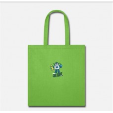 Cute Robot Lime Green Tote Bag